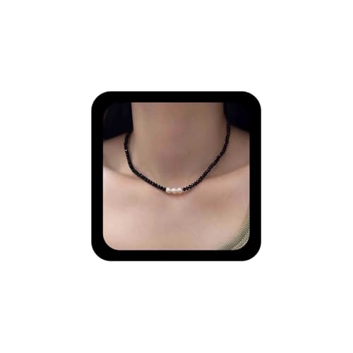 Cybche Boho Schwarz Facettierten Perlen Halskette Braut Perle Anhänger Halskette Onyx Kristall Perlen Kette Hochzeit Perlenkette Erstellt Onyx Schmuck Für Frauen von Cybche
