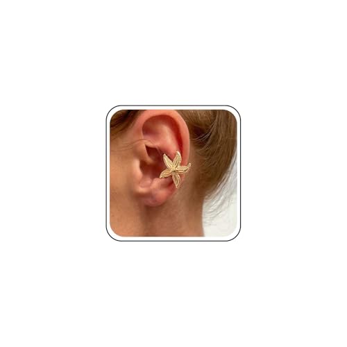 Cybche Boho Seestern Ohr Manschette Wrap Ohrringe Sommer Ozean Seestern Ohrring Gold Seestern Ohr Clip Ohrringe Kein Piercing Knorpel Clip Schmuck Für Frauen von Cybche