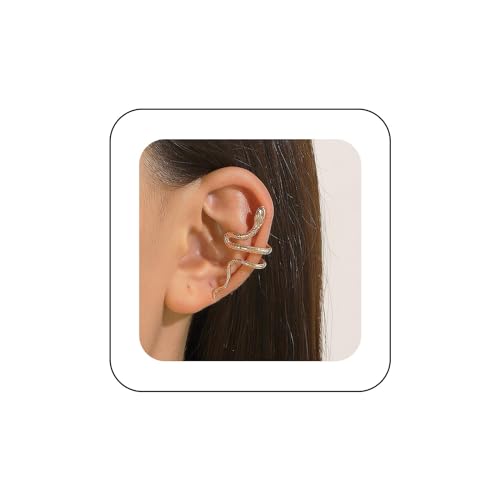 Cybche Gothic Schlange Ohrmanschette Ohrringe Gold Schlange Ohrringe Schlange Manschette Wrap Ohrringe Schlange Knorpel Manschette Ohrringe Halloween Schlange Ohrringe Schlange Crawler Manschette von Cybche