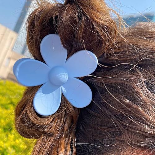 Cybche Große Blume Haar Kralle Clips Große Florale Haarspange Süßigkeiten Acryl Riesige Kralle Clip Niedlich Blaue Blume Haar Kopfclip Matte Blume Haarschmuck Für Frauen Kopfschmuck von Cybche
