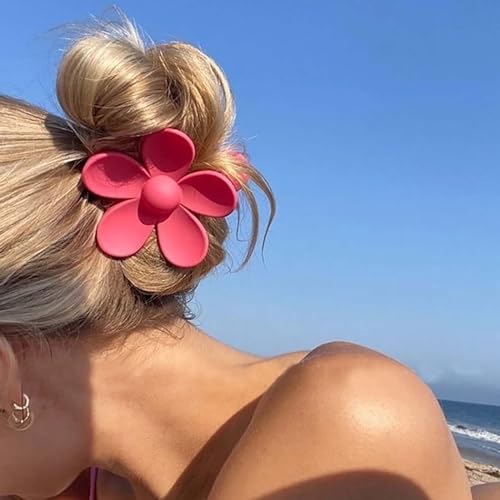 Cybche Große Blume Haar Kralle Clips Große Florale Haarspange Süßigkeiten Acryl Riesige Kralle Clip Niedlich Rosa Blume Haar Kopfclip Matte Blume Haarschmuck Für Frauen Kopfschmuck von Cybche