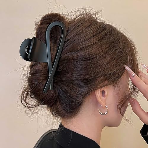 Cybche Große Französische Schwarze Haarkrallenclips Dicke Riesige Krallenklammer Schwarzer Plastikhaarclip Matte Acrylhaarspange Rutschfeste Haarspangen Zubehör Für Frauen Kopfschmuck von Cybche