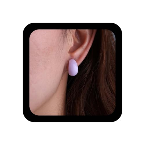 Cybche Lila Acryl Klobige Reifen Ohrringe Harz C Förmigen Kreis Offenen Reifen Ohrringe Vintage Niedlich Süßigkeiten Geometrische Ohrring Kleine Acryl Ohrstecker Ohrring Schmuck Für Frauen von Cybche