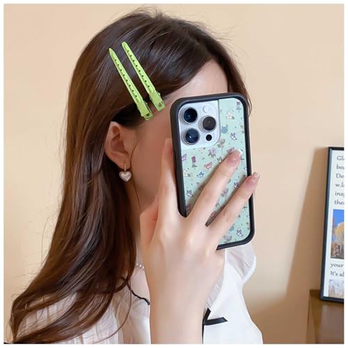 Cybche Metall-Haarspangen Entenschnabel Haarspangen Grün Haarnadel Clip Metall Alligator Lockenclips Lange Seite Clip Barrette Dekorative Haarschmuck Für Frauen von Cybche