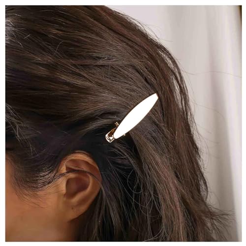 Cybche Oval Metall Haarspange Gold Haarspange Minimalistische Seite Clip Barrette Metall Geometrische Haarnadeln Flach Oval Haarspangen Dekorative Accessoires Für Frauen von Cybche