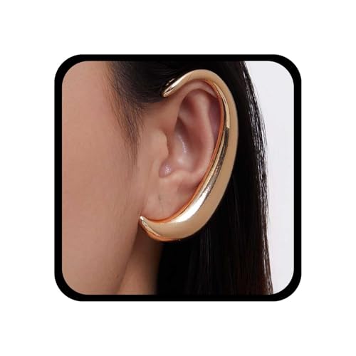 Cybche Punk Mond Ohr Manschette Ohrringe Mond Ohr Kletterer Manschette Ohrringe Gold Himmelsmond Ohrringe Mondsichel Ohr Wrap Ohrringe Nicht Piercing Kletterer Crawler Ohrringe Übertrieben（gold Links) von Cybche