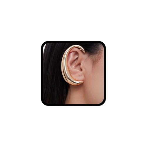 Cybche Punk Mond Ohrmanschette Ohrringe Mond Ohrkletterer Manschette Ohrringe Gold Himmelsmond Ohrring Mondsichel Ohr Wrap Ohrring Nicht Piercing Kletterer Crawler Übertrieben（gold Rechts) von Cybche