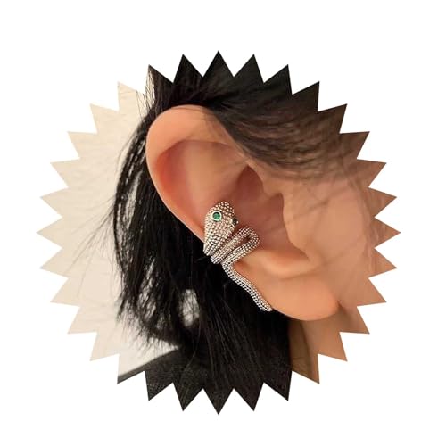 Cybche Punk Schlange Ohrmanschette Ohrringe Silber Schlange Ohrringe Schlange Ohr Wrap Ohrring Schlange Knorpel Crawler Ohrring Kein Piercing Schmuck Für Frauen von Cybche