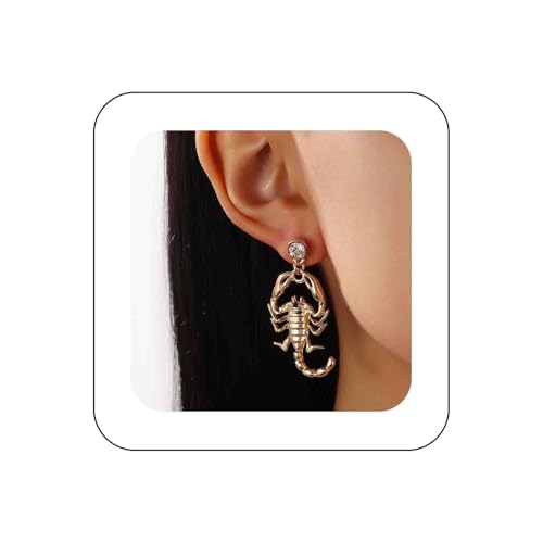 Cybche Punk Skorpion Ohrringe Kristall Skorpion Ohrringe Gold Skorpion Ohrringe Halloween Skorpion Ohrringe Funkelnde Cz Ohrstecker Ohrringe Schmuck Für Frauen von Cybche