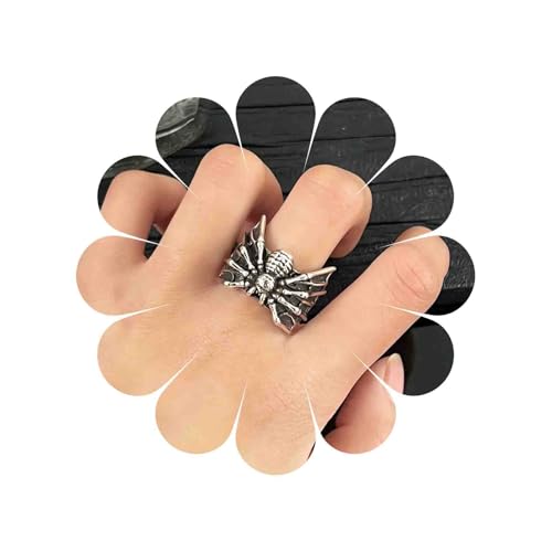 Cybche Punk Spinne Ring Einstellbar Offen Spinne Wrap Ring Gothic Halloween Tier Knöchel Fingerringe Klobig Aussage Schmuck Für Frauen von Cybche