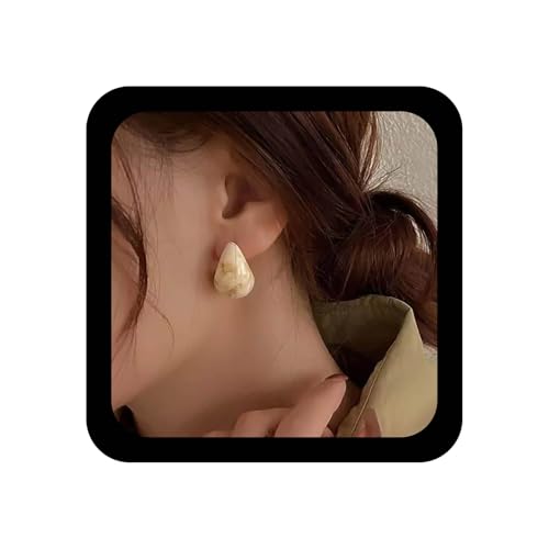 Cybche Vintage Acryl Teardrop Ohrringe Weißes Harz Ohrringe Harz Wassertropfen Ohrring Klobig Acryl Reifen Ohrring Aufgeblasen Träne Tropfen Schmuck Für Frauen von Cybche