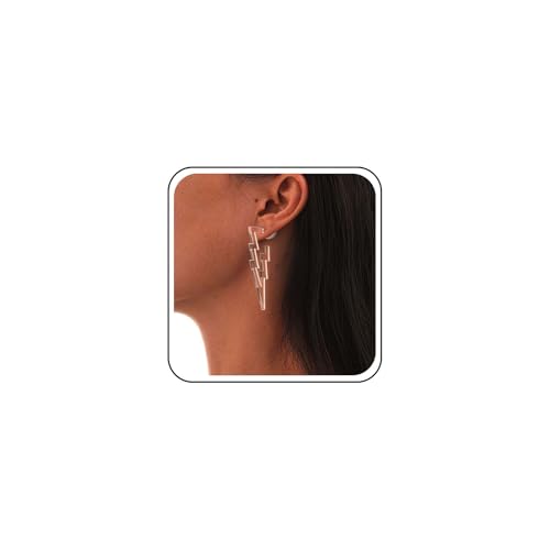 Cybche Vintage Acryllitzer Bolzen Ohrringe hohl Thunder Bolt Dangle Ohrringe auferstandener Blitz Tropfen Ohrring transparent Thunder Statement Stollen Schmuck für Frauen von Cybche