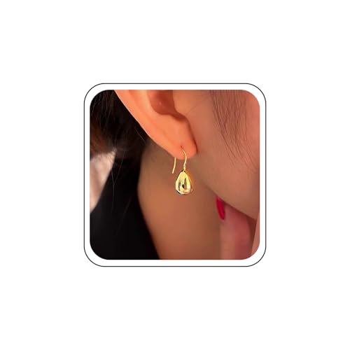 Cybche Vintage Chunky Teardrop Ohrringe Minimalistischen Metall Wassertropfen Ohrringe Gold Tropfen Ball Baumeln Haken Ohrring Schmuck Für Frauen von Cybche