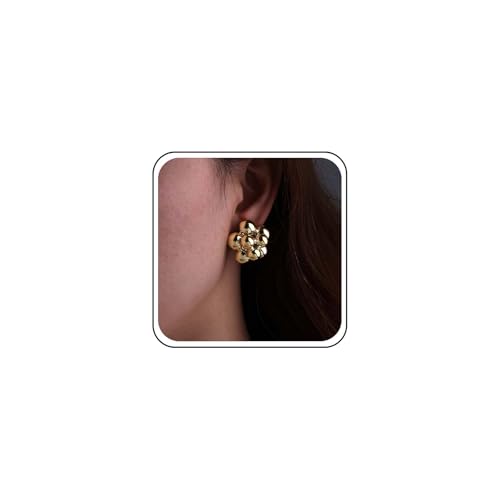 Cybche Vintage Cluster Ball Stud Ohrringe Gold Ball Bead Cluster Ohrringe Unregelmäßige Runde Perlen Ohrring Runde Geometrische Angabe Ohrring Schmuck Für Frauen von Cybche