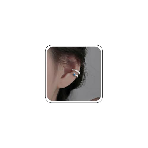 Cybche Vintage Cz Stern Ohrmanschette Ohrring Kleine Strass Blauer Zirkon Northstar Clip Auf Ohrring Winzigen Stern Wickeln Ohrringe Nicht Piercing C Form Starburst Knorpel Ohrringe Schmuck Geschenke von Cybche