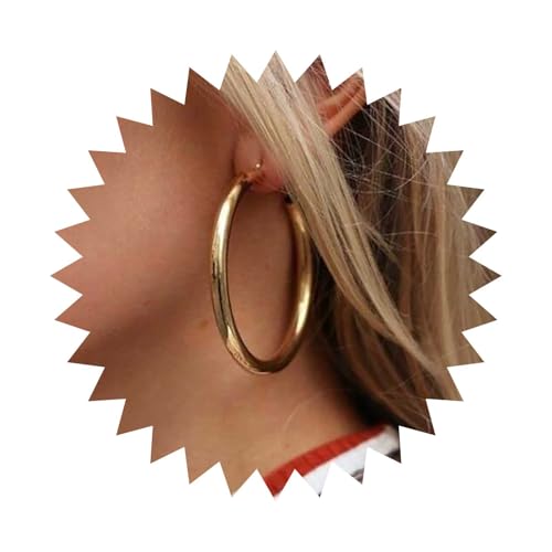 Cybche Vintage Dicke Große Reifen Ohrringe Gold Rohrreifen Ohrringe Klobig Kreis Reifen Huggie Ohrringe Kreis Rohr Ohrringe Rohr Reifen Ohrringe Schmuck Für Frauen von Cybche