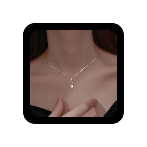 Cybche Vintage Hochzeit Strass Tränen Halskette Choker Funkelnde Kristall Tränen Anhänger Halskette Silber Minimalistische Dünne Kette Kleine Cz Wassertropfen Halsketten Schmuck Für Frauen von Cybche