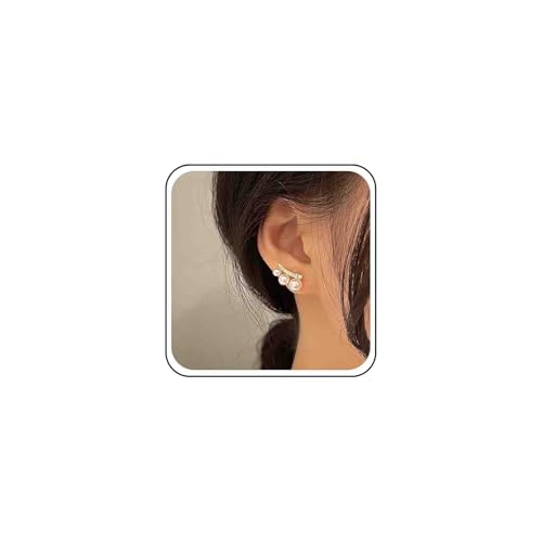 Cybche Vintage Kristall Perle Ohr Kletterer Ohrringe Gold Cz Perle Ohrringe Strass Perle Kletterer Crawler Ohrringe Perle Braut Hochzeit Ohrringe Schmuck Für Frauen von Cybche