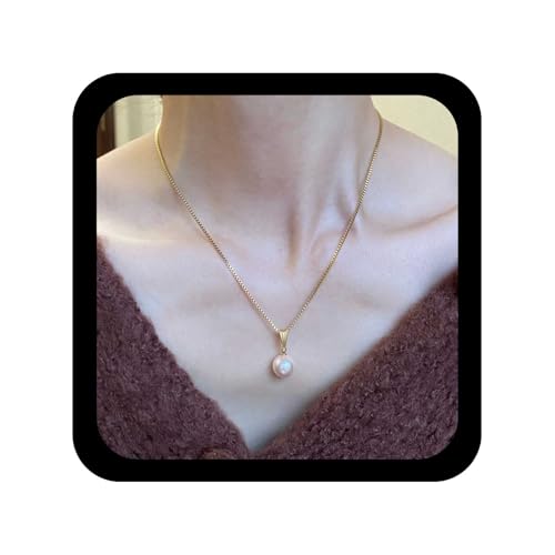 Cybche Vintage Rosa Perle Anhänger Halskette Gold Perle Choker Halskette Minimal Perlen Halsketten Hochzeit Perlen Kette Halsketten Brautschmuck Für Frauen von Cybche