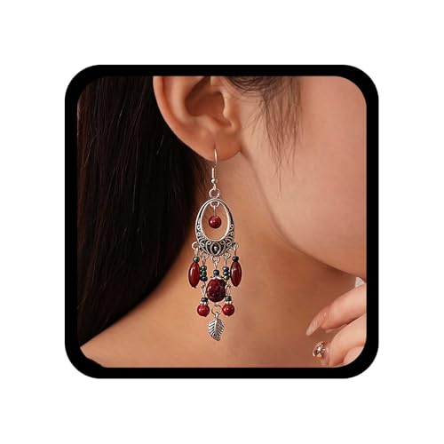 Cybche Vintage Rote Edelstein Kronleuchter Ohrringe Ethnischen Perle Tropfen Ohrringe Rote Koralle Baumeln Ohrringe Silber Blatt Ohrringe Lange Perlen Quaste Ohrringe Schmuck Für Frauen Cybche Vintage Rote Edelstein Kronleuchter Ohrringe Ethnischen Perle Tropfen Ohrringe Rote Koralle Baumeln Ohrringe Silber Blatt Ohrringe Lange Perlen Quaste Ohrringe Schmuck Für Frauen von Cybche
