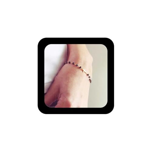 Cybche Vintage Schwarz Onyx Armband Gold Kreuz Armband Onyx Facettierte Armbänder Onyx Perlen Armbänder Kreuz Armband Schwarz Kristall Hand Kette Armband Schmuck Für Frauen von Cybche