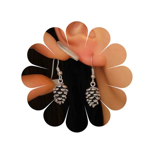 Cybche Vintage Tannenzapfen Ohrringe 3d Tannenzapfen Baumeln Tropfen Ohrringe Silber Niedlich Herbst Früchte Haken Ohrring Urlaub Schmuck Für Frauen von Cybche