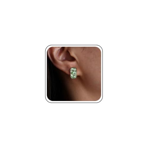 Cybche Vintage Zierlich Grün Kristall Ohrstecker Ohrringe Kleine Cz Offen Halb Reif Ohrringe Funkelnde C Geformt Strass Ohrring Hochzeit Pave Diamant Zirkonia Ohrring Minimalistischen Schmuck Für von Cybche