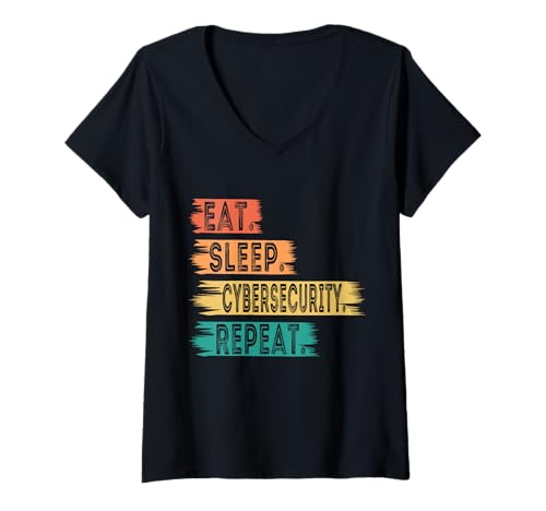 Damen Cybersicherheitsfreak Informatik-Softwareingenieur T-Shirt mit V-Ausschnitt Damen Cybersicherheitsfreak Informatik-Softwareingenieur T-Shirt mit V-Ausschnitt von Cyber Security Nerd Geek Computer Code