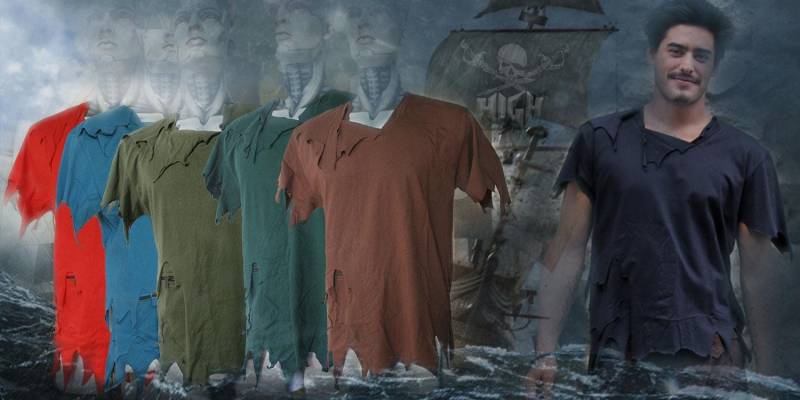 Goa Piraten T-Shirt Mit Kleiner Tasche Goa Piraten T-Shirt Mit Kleiner Tasche von CyberGypsyFashion