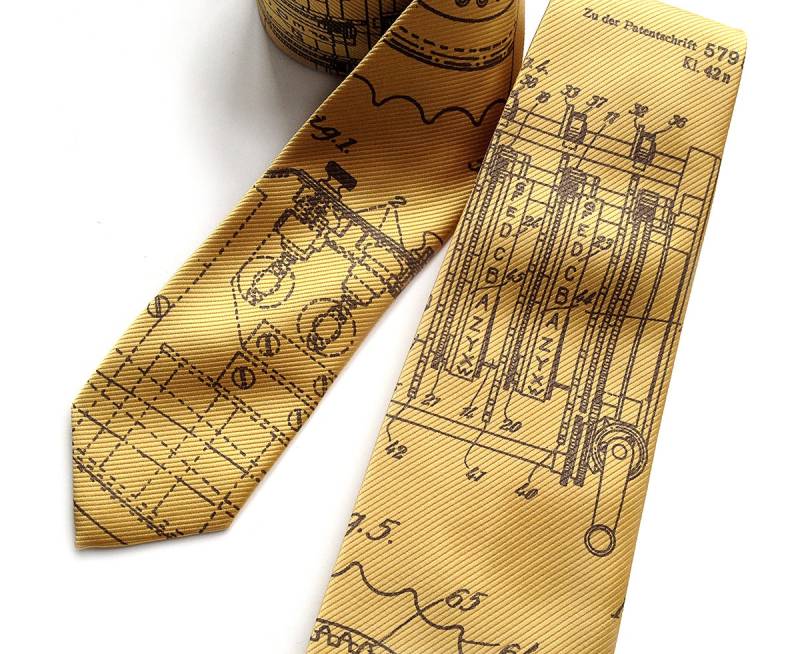 Enigma Machine Herrenkrawatte. Krawatte Mit Krawatte. Wählen Sie Goldfarbene, Gewebte Mikrofaser Siebdruck Und Mehr. Hommage An Alan Turing von Cyberoptix