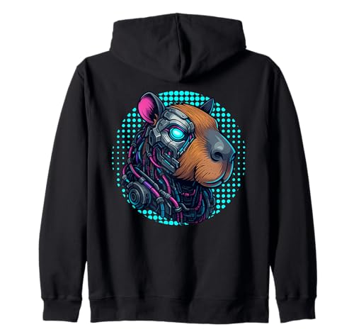 Cyborg Cyberpunk Capybara Cybernetic für Jungen Herren Kinder Kapuzenjacke Cyborg Cyberpunk Capybara Cybernetic für Jungen Herren Kinder Kapuzenjacke von Cyberpunk Capybara Graphic