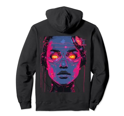 Cyberpunk Girl Backprint Pullover Hoodie Cyberpunk Girl Backprint Pullover Hoodie von Cyberpunk Geschenke