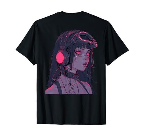 Cyberpunk Girl Backprint T-Shirt von Cyberpunk Geschenke