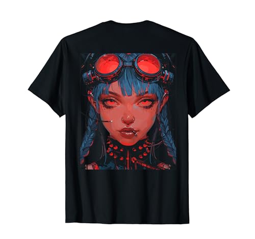 Cyberpunk Girl Backprint T-Shirt von Cyberpunk Geschenke