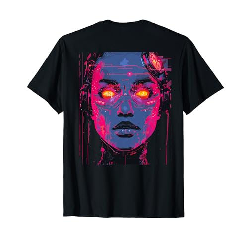 Cyberpunk Girl Backprint T-Shirt von Cyberpunk Geschenke