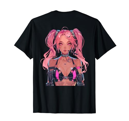 Cyberpunk Girl Backprint T-Shirt von Cyberpunk Geschenke
