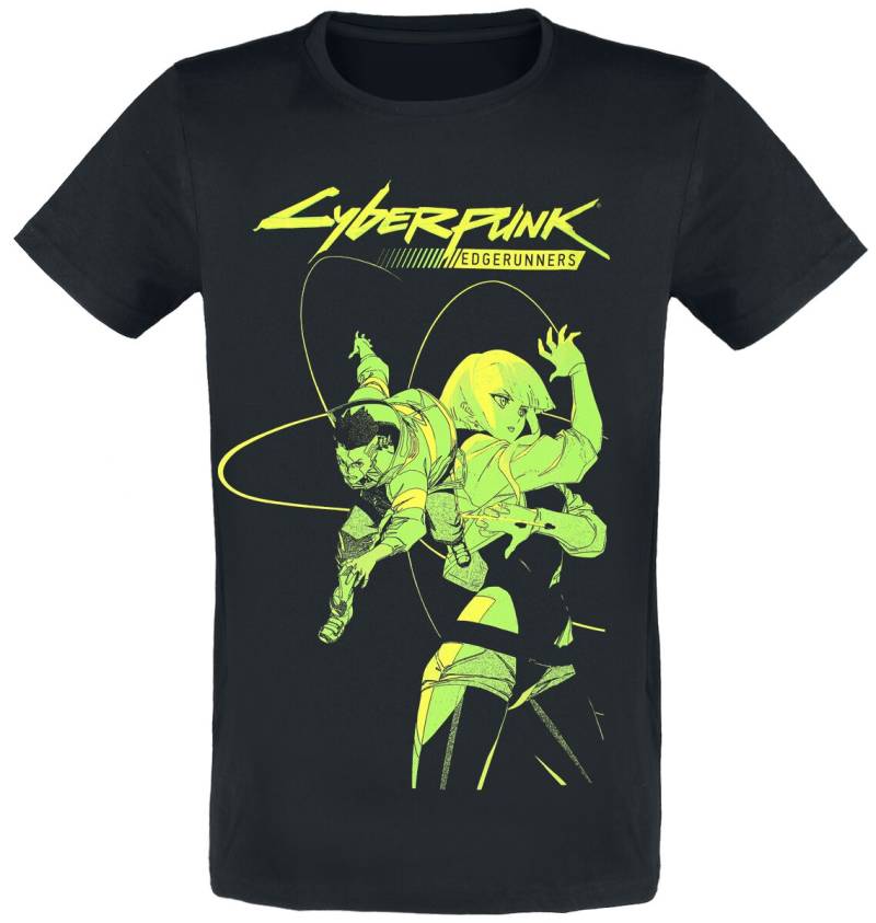 Cyberpunk - Gaming T-Shirt - Edgerunners - David and Lucy - S bis XXL - für Männer - Größe S - schwarz von Cyberpunk