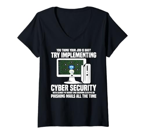 Damen Cyber Security Hacker Programming Implementieren Hacker T-Shirt mit V-Ausschnitt Damen Cyber Security Hacker Programming Implementieren Hacker T-Shirt mit V-Ausschnitt von Cybersecurity Design For It Tech & Programmer