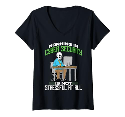 Damen Cybersicherheit Professionelle IT-Sicherheit Arbeiten Cybersicherheit T-Shirt mit V-Ausschnitt Damen Cybersicherheit Professionelle IT-Sicherheit Arbeiten Cybersicherheit T-Shirt mit V-Ausschnitt von Cybersecurity Design For It Tech & Programmer
