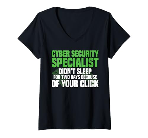 Damen Cybersicherheitsexperte hat nicht geschlafen Cybersicherheit T-Shirt mit V-Ausschnitt Damen Cybersicherheitsexperte hat nicht geschlafen Cybersicherheit T-Shirt mit V-Ausschnitt von Cybersecurity Design For It Tech & Programmer