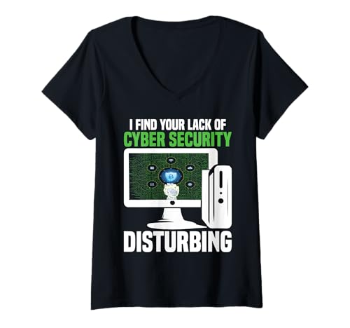 Damen Spezialistischer Programmierer für Cybersicherheit stört Cybersicherheit T-Shirt mit V-Ausschnitt Damen Spezialistischer Programmierer für Cybersicherheit stört Cybersicherheit T-Shirt mit V-Ausschnitt von Cybersecurity Design For It Tech & Programmer