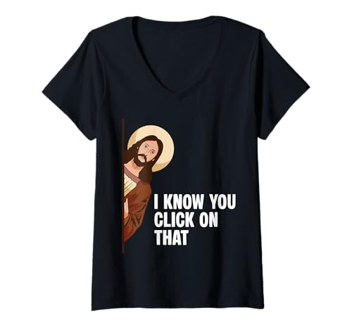 Damen I Know You Click On That Cybersecurity Analyst IT T-Shirt mit V-Ausschnitt von Cybersecurity IT Spezialist Design Idee