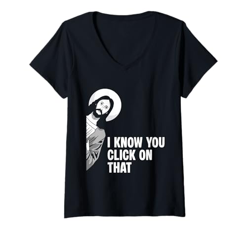 Damen I Know You Click On That Cybersecurity Analyst IT T-Shirt mit V-Ausschnitt von Cybersecurity IT Spezialist Design Idee