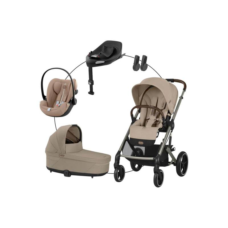 Cybex Gold Kombikinderwagen Balios S Lux Travel-Set inkl. Babyschale Cloud G und Isofix-Basis Base G von Cybex