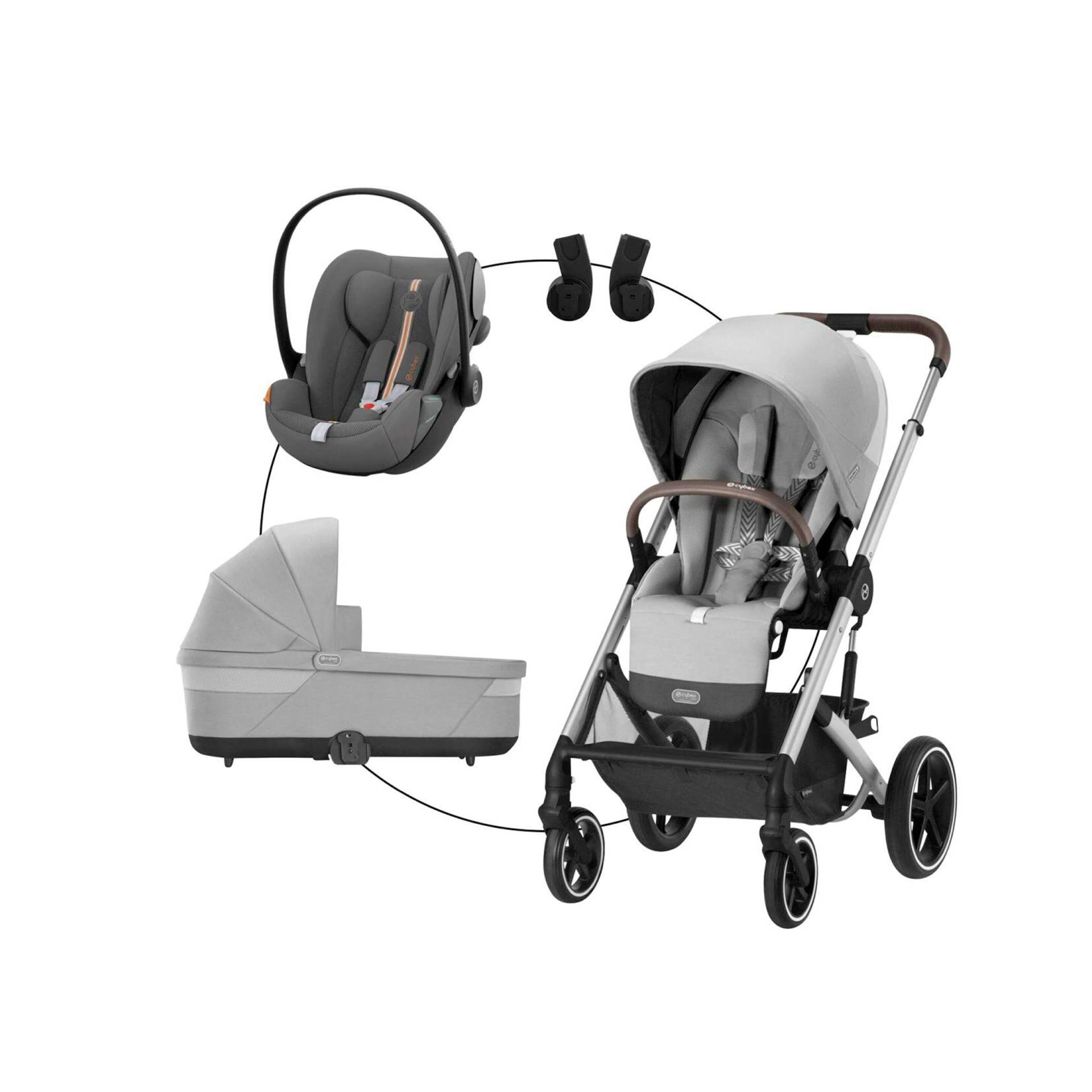 Cybex Gold Kombikinderwagen Balios S Lux Trio-Set inkl. Babyschale Cloud G i-Size grau von Cybex