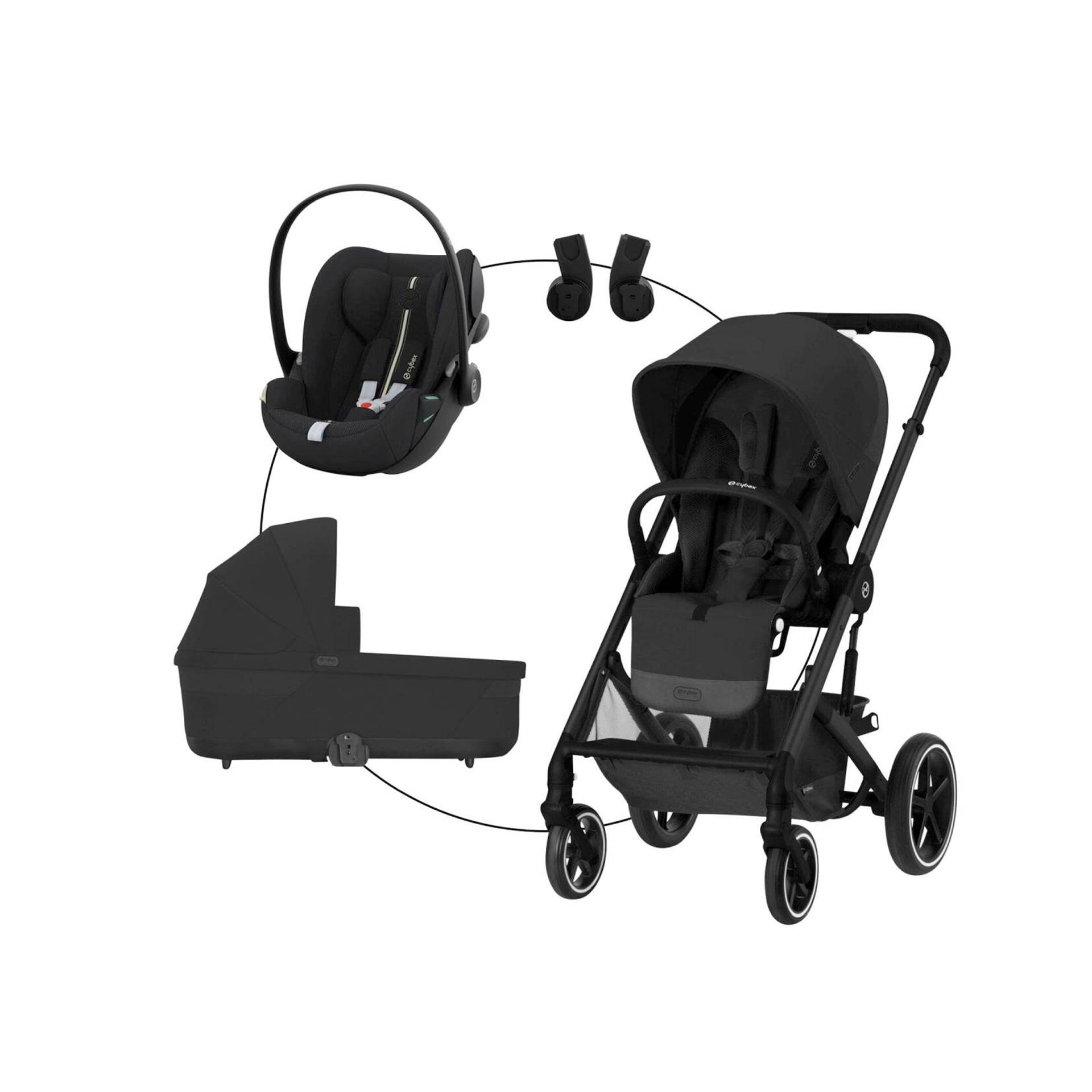 Cybex Gold Kombikinderwagen Balios S Lux Trio-Set inkl. Babyschale Cloud G i-Size schwarz von Cybex