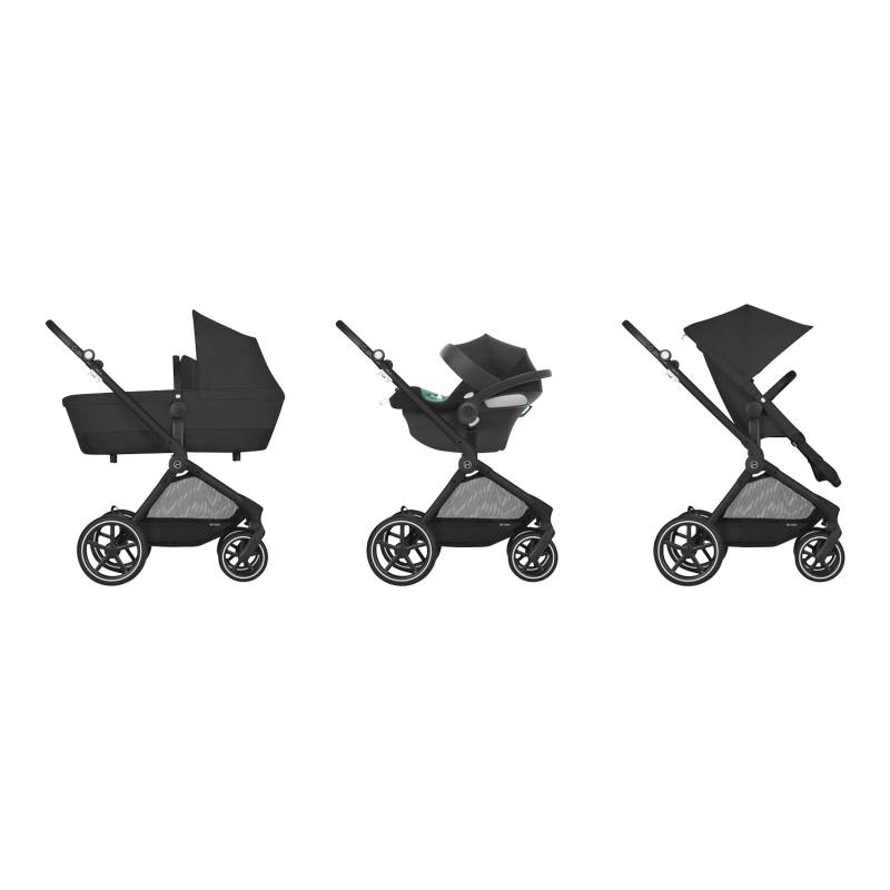 Cybex Gold Kombikinderwagen Eos Lux Trio-Set inkl. Babyschale Aton B2 i-Size schwarz von Cybex