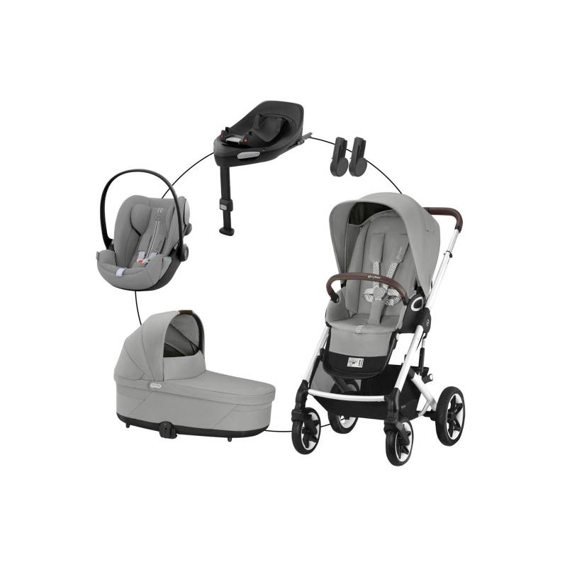 Cybex Gold Kombikinderwagen Talos S Lux Travel-Set inkl. Babyschale Cloud G i-Size und Isofix-Basis Base G von Cybex