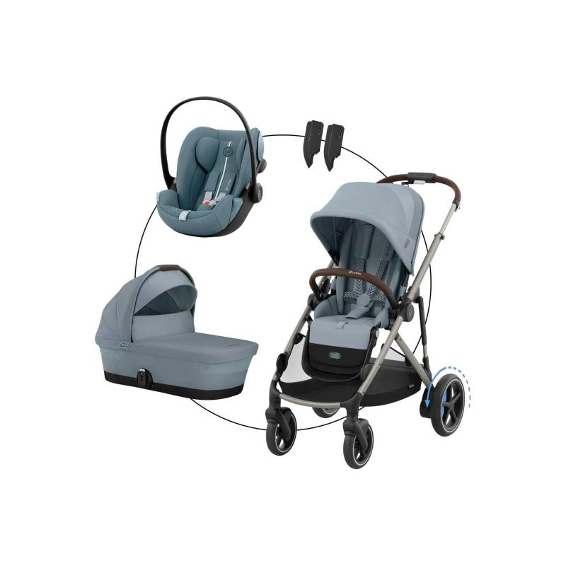Cybex Gold Kombikinderwagen eGazelle Trio-Set inkl. Babyschale Cloud G von Cybex