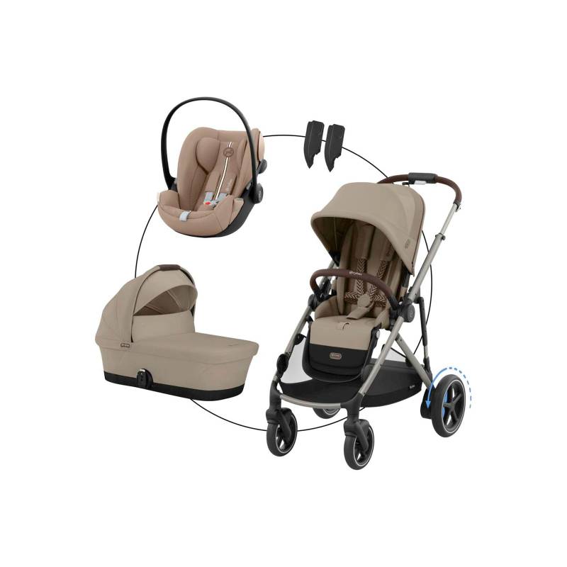 Cybex Gold Kombikinderwagen eGazelle Trio-Set inkl. Babyschale Cloud G von Cybex
